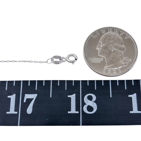 Blue Cubic Zirconia Cross Necklace | Vintage Sterling Silver 925 16”-18” - Picture 1 of 9